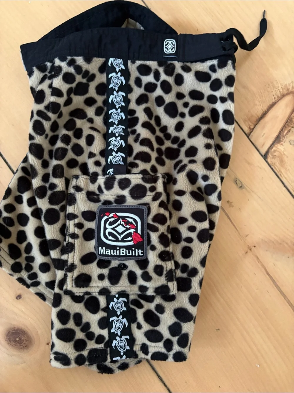 Kids Leopard Print Swim Trunks in Beige and Black- size 22